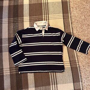 Abercrombie & Fitch Stripe Collar Rugby Polo Long Sleeve Size M